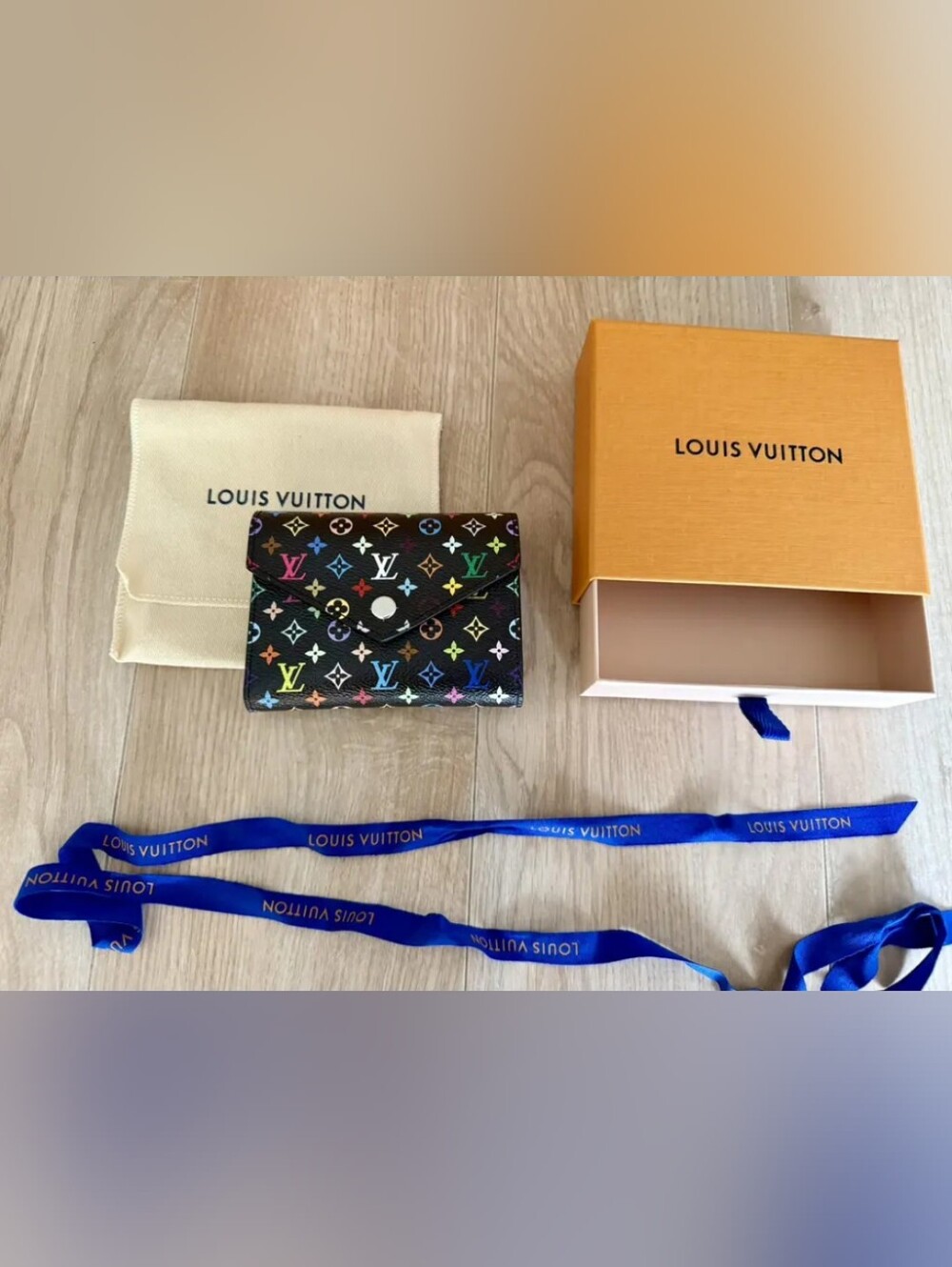 Louis Vuitton Black Multicolor Monogram Envelope Wallet